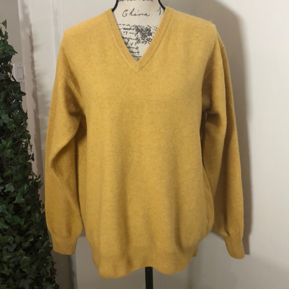 Zara Sweaters | Zara Sunflower Yellow Wool V Neck Sweater Size Large | Color: Yellow | Size: L | Kathi4444's Closet